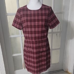Plaid Short Sleeve Dress